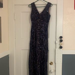 Night way Sequin Navy Maxi Gown - 6